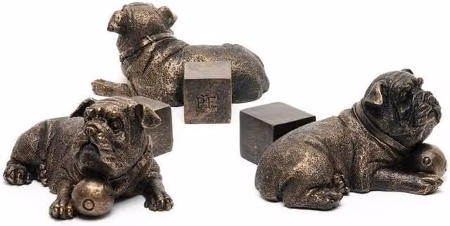 Jardinopia Resting British Bulldog Plant Pot Feet, Bronze, Set of 3, W: 9.0 cm, D: 8.2 cm, H: 8.5 cm – 5