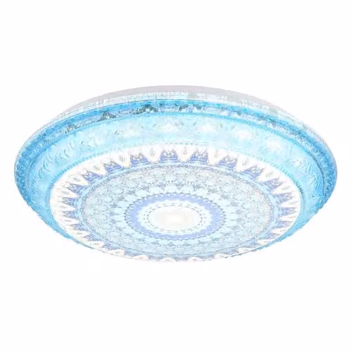 Globo Lighting CCT LED Ceiling Light in Blue and White, 18W, 600LM, D x H: 39 x 8.5 cm