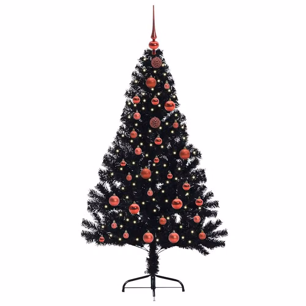 Berkfield Home Artificial Pre-lit Christmas Tree, Black, Height: 150 cm – 3