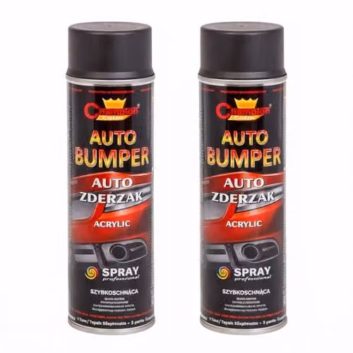 Sola Black Water-Based Acrylic Bumper Paint Spray for Plastic PP and ABS Trim, 2 x 500 mL – 1