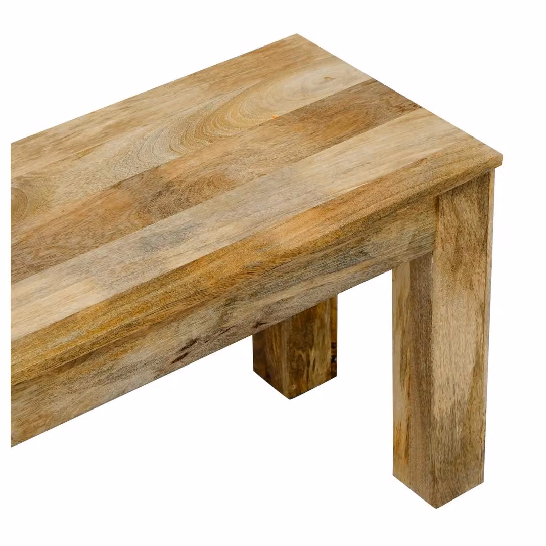 Jaipur Furniture Ltd Large Mango Wood Bench in Brown with a Rustic Matt Finish, W148 x D35 x H45 cm – 2