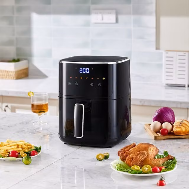 Komore Black Touch Screen Hot Air Fryer
