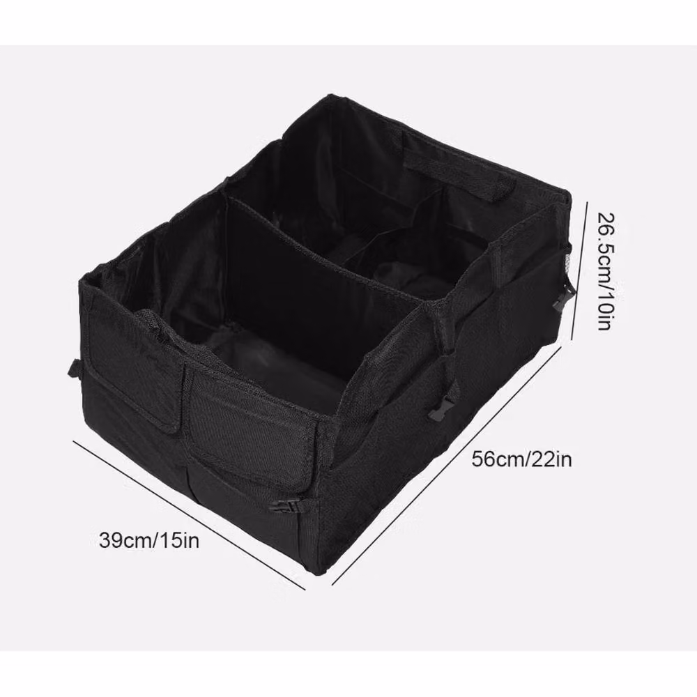 NESTLUNE Foldable Heavy Duty Car Boot Organiser in Black – 2
