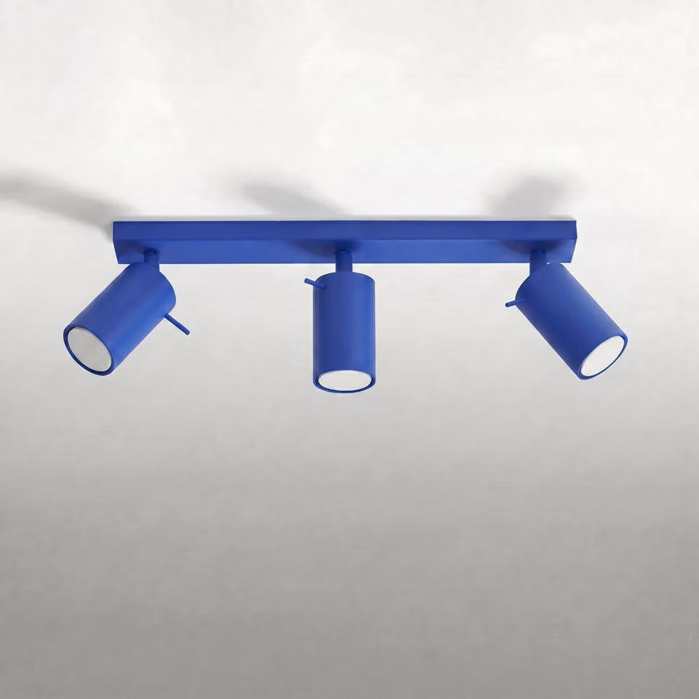 Sollux Lighting Modern Cobalt Blue Ring Ceiling Lamp with 3 Lights, W/D/H: 45 x 16 x 6 cm – 2