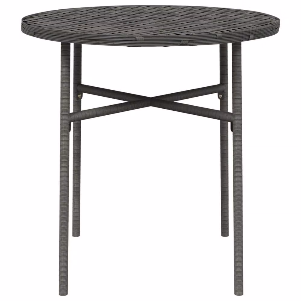 Berkfield Home Grey Poly Rattan Tea Table for Garden and Terrace, W/D/H: 45 x 45 x 45 cm – 3