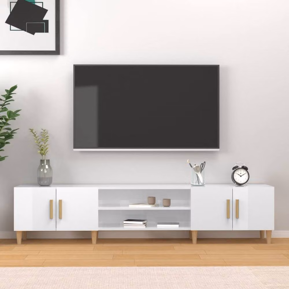 Berkfield Home High Gloss White TV Cabinet W/D/H: 180 x 40 x 31.5 cm – 2
