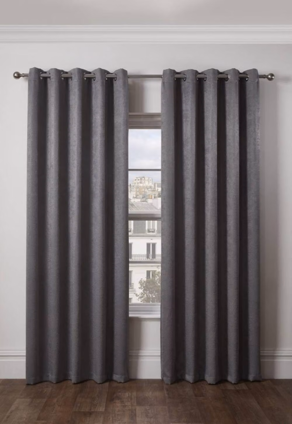 New Edge Blinds Metro Thermal Blackout Eyelet Curtains in Grey, Width: 168 cm, Drop: 229 cm – 2