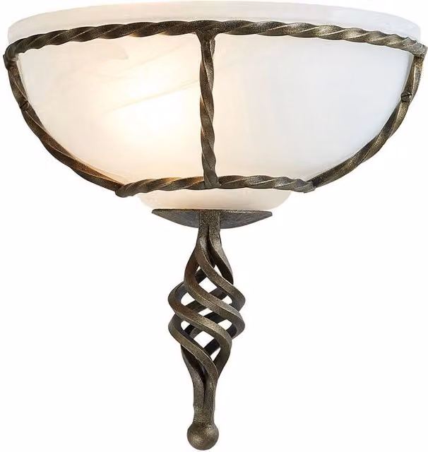 Netlighting Pembroke 1 Light Indoor Wall Uplighter in Black and Gold with E27 Socket