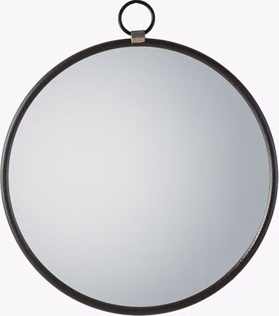 Perch & Parrow Greg Round Minimalist Hanging Mirror in Black