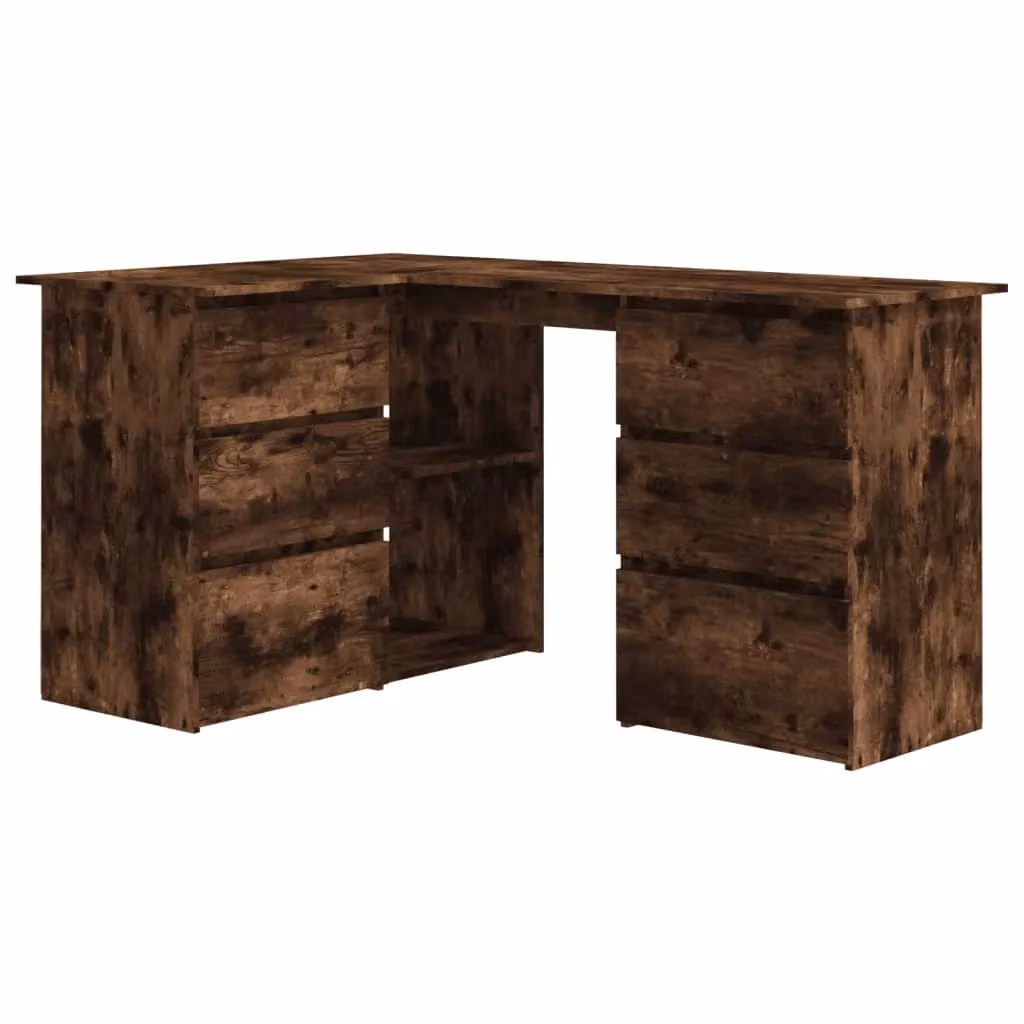 Berkfield Home Corner Desk in Smoked Oak Brown, W/D/H: 145 x 100 x 76 cm – 2