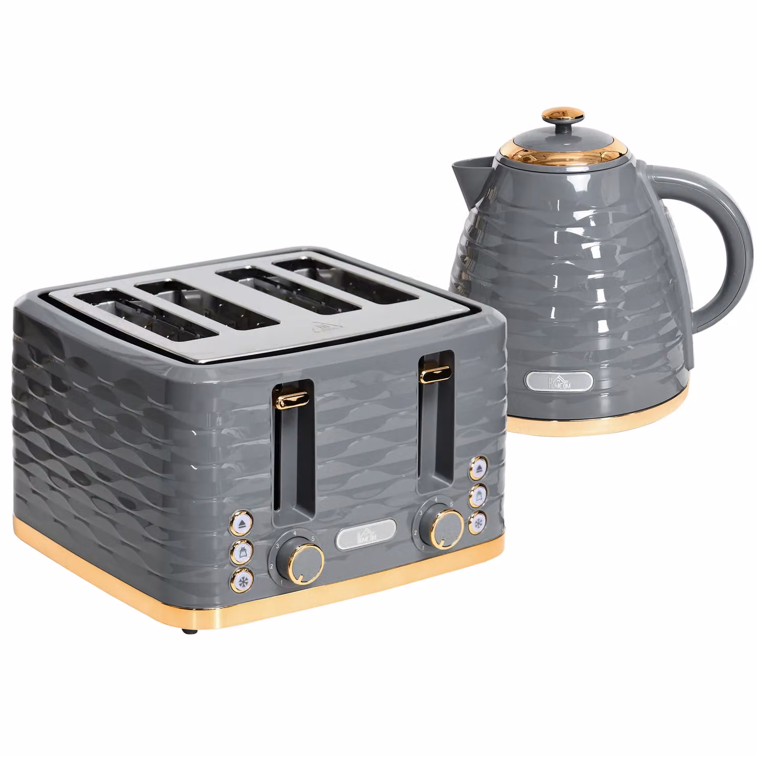 HOMCOM 4 Slice Toaster with 7 Browning Levels and Auto Shutoff, Grey – 3