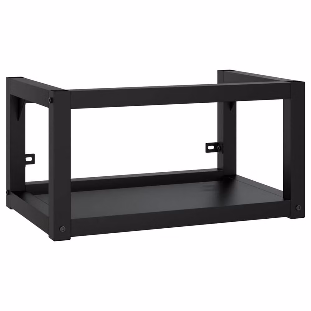 Berkfield Home Wall-mounted Black Metal Bathroom Washbasin Frame, W: 59 cm, D: 38 cm, H: 31 cm – 1