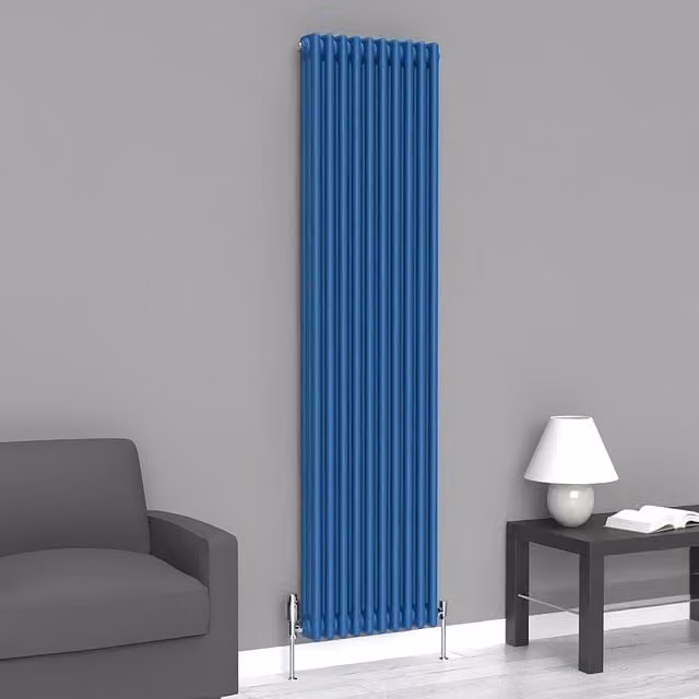 Lux Heat Vertical Coloured Column Radiator in Galaxy Blue, H 180 cm x W 47 cm