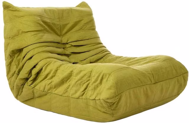 KORVIXA Green Velvet Boneless Floor Sofa and Fireside Chair, W/D/H: 100 x 100 x 70 cm