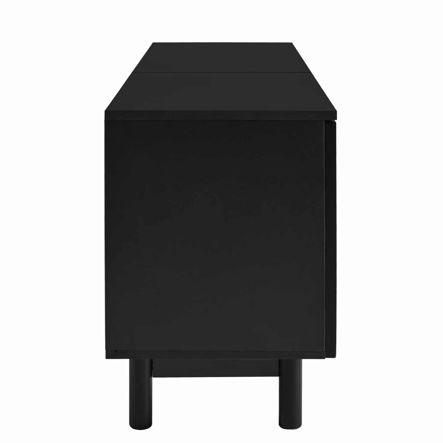 Aosom UK Modern Lowboard TV Cabinet in Matt Black with Push-to-Open Doors and Adjustable Shelves, W: 175 cm, D: 38 cm, H: 56 cm – 4