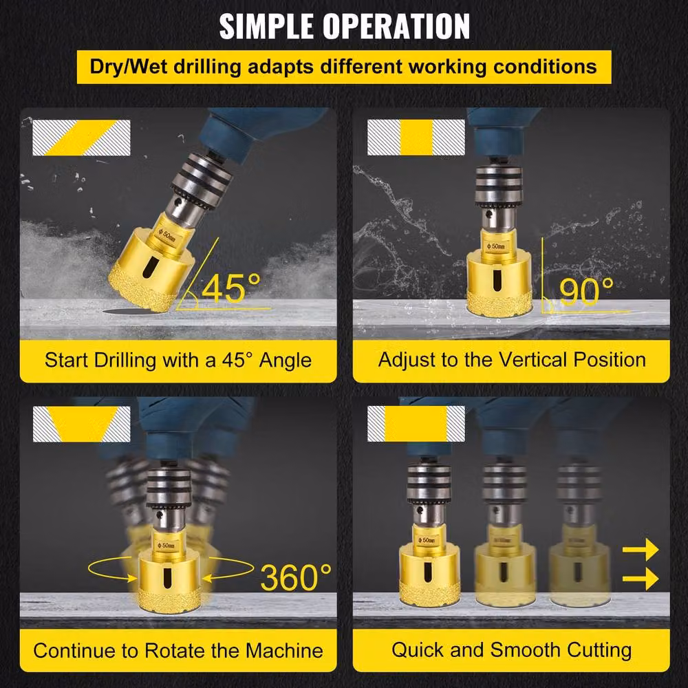 VEVOR 5-Piece Gold Diamond Hole Saw Kit – 5