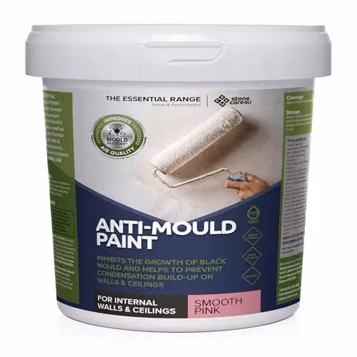 Stonecare4u Anti Mould Paint in Smooth Pink, 2.5 l, for Walls and Ceilings