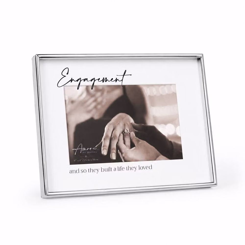 Amore by Juliana Silver and Glass Rectangular Single Photo Frame for Wedding Gifts, W/H: 15.24 x 15.24 cm – 2