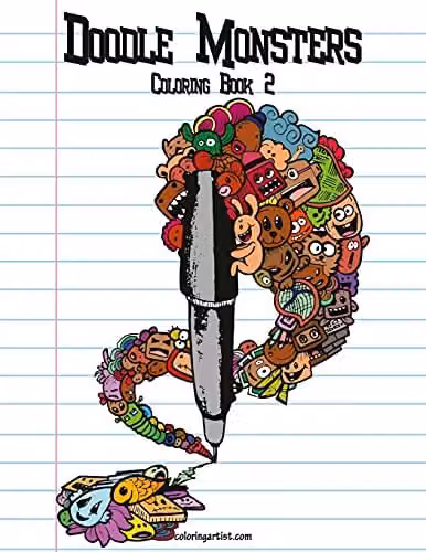 Doodle Monsters Coloring Book 2: Volume 2 Multicolour Childrens Paper Book