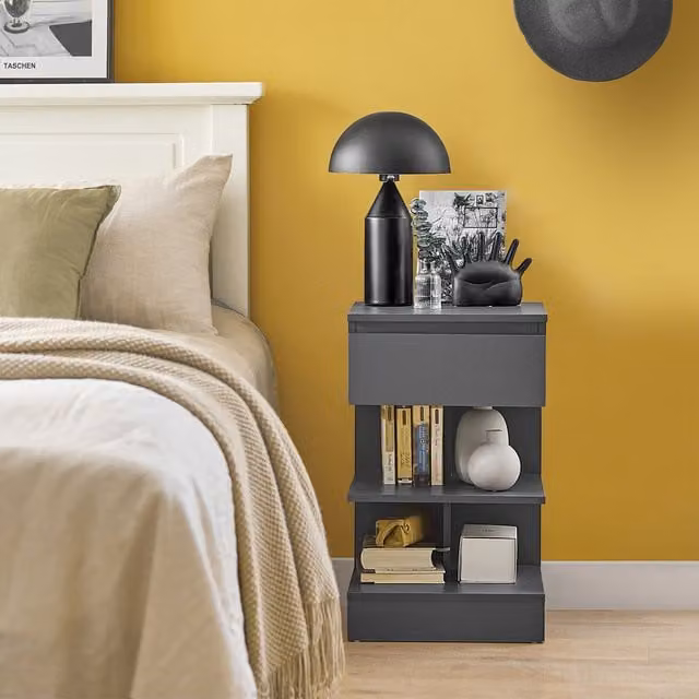 SoBuy Modern Square Side Table in Grey