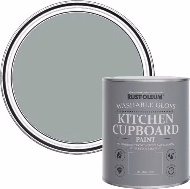 Rust-Oleum Kitchen Cupboard Paint in Gloss Finish, Grey, 0.75 l