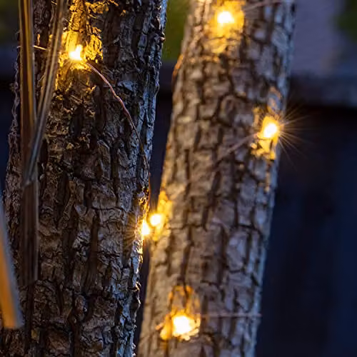GardenKraft Solar Powered Micro LED Outdoor String Lights with 200 Warm White Lights and Copper Cord, IP44 Weatherproof – 1