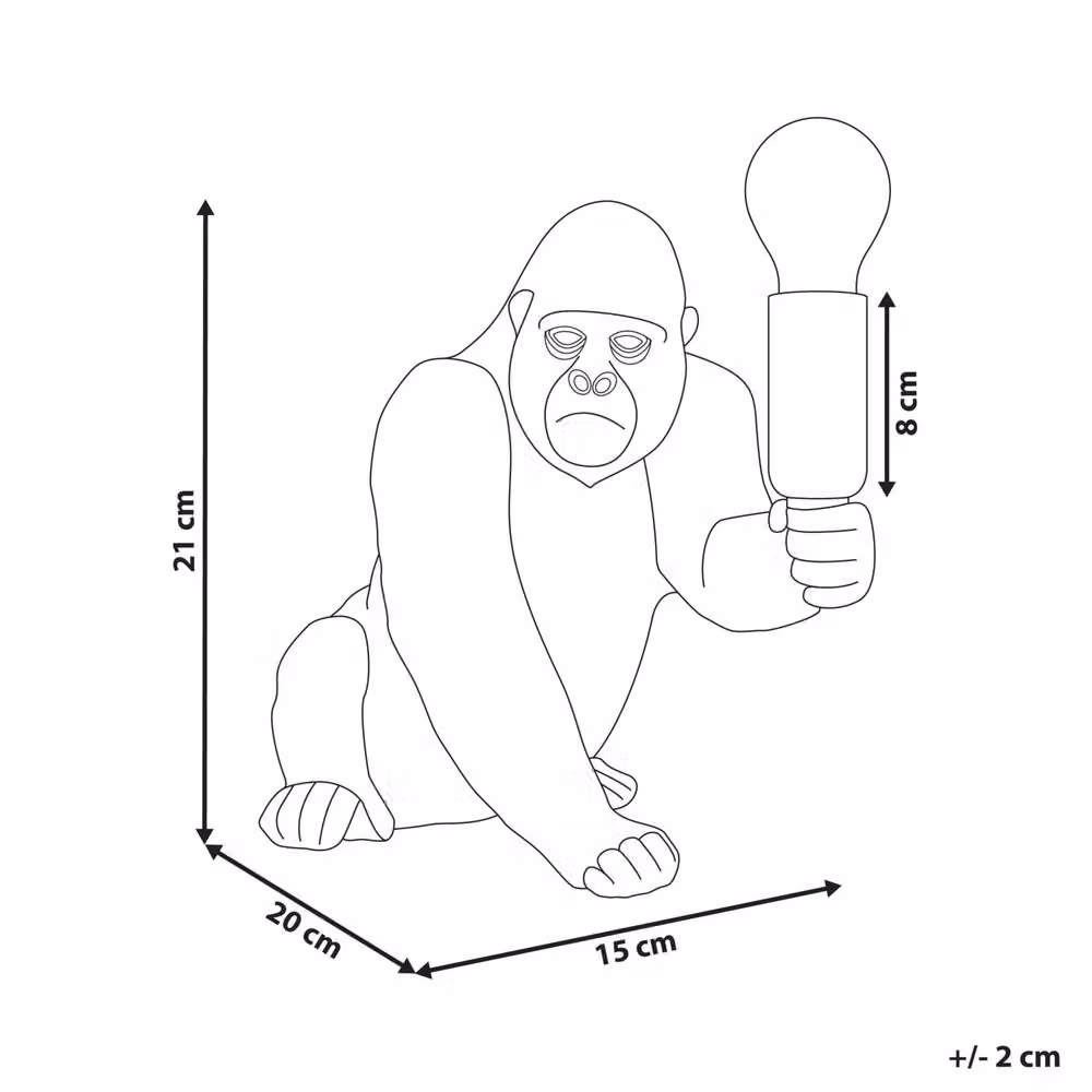 Wyld and Coco Gorilla Glam Table Lamp in Gold Polyresin – 3