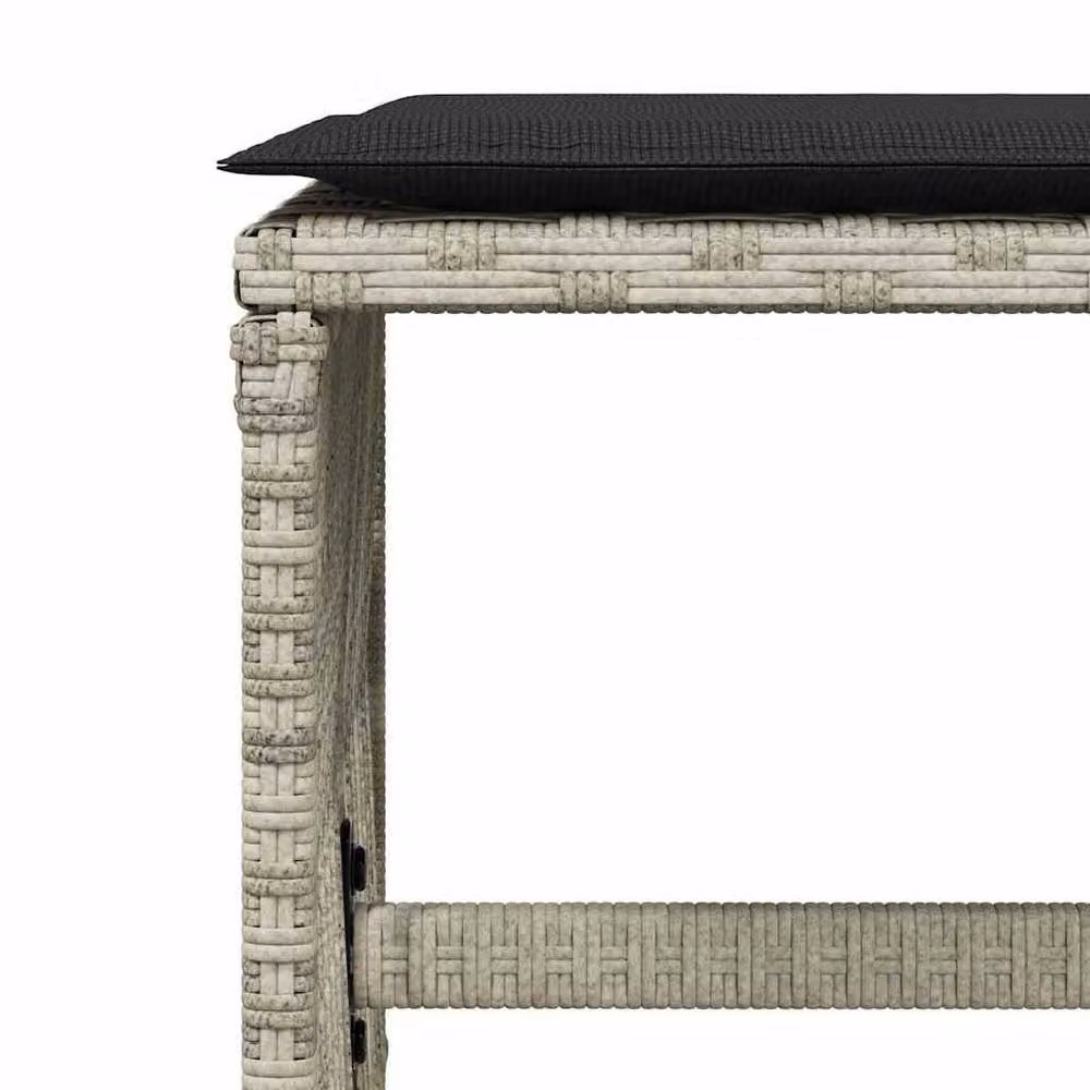 Berkfield Home 15 Piece Grey Poly Rattan Garden Dining Set with Cushions and Glass Table – 4