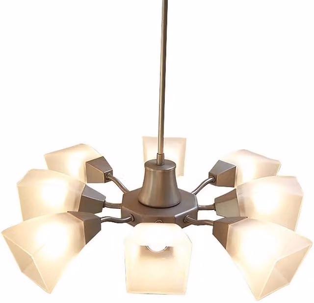 Netlighting Chievo 8 Light G9 Pendant Lamp in Satin Chrome and Grey – 1