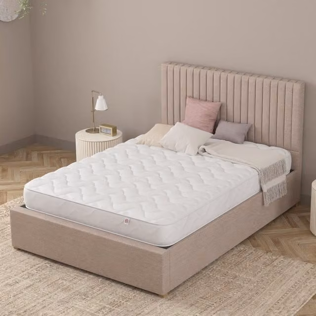 Catherine Lansfield Bonnell Luxe White Hybrid Memory Foam Mattress, W/D/H: 90 x 200 cm