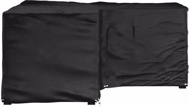 Berkfield Home L-Shaped Garden Furniture Cover with 12 Eyelets, Black, W/D/H: 185 x 185 x 90 cm