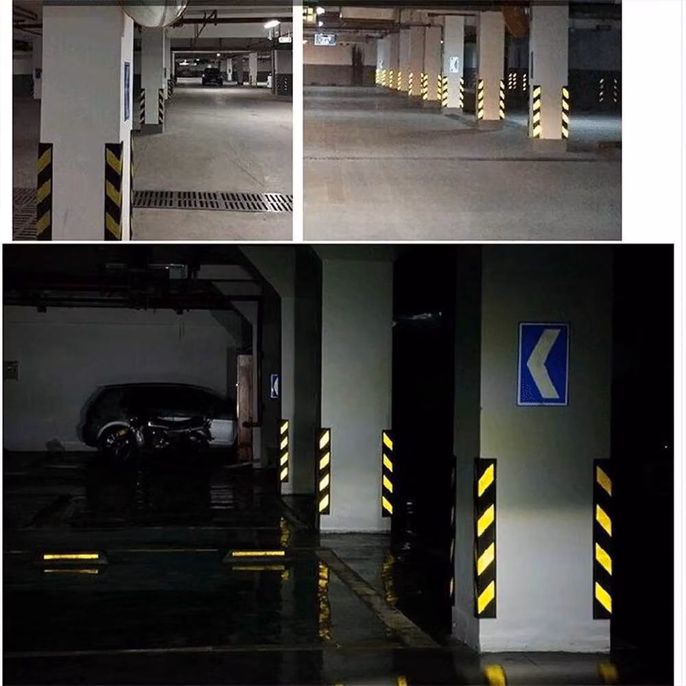 Ventryn 2-Piece Black Reflective Plastic Garage Wall Corner Edge Protective Strips – 5