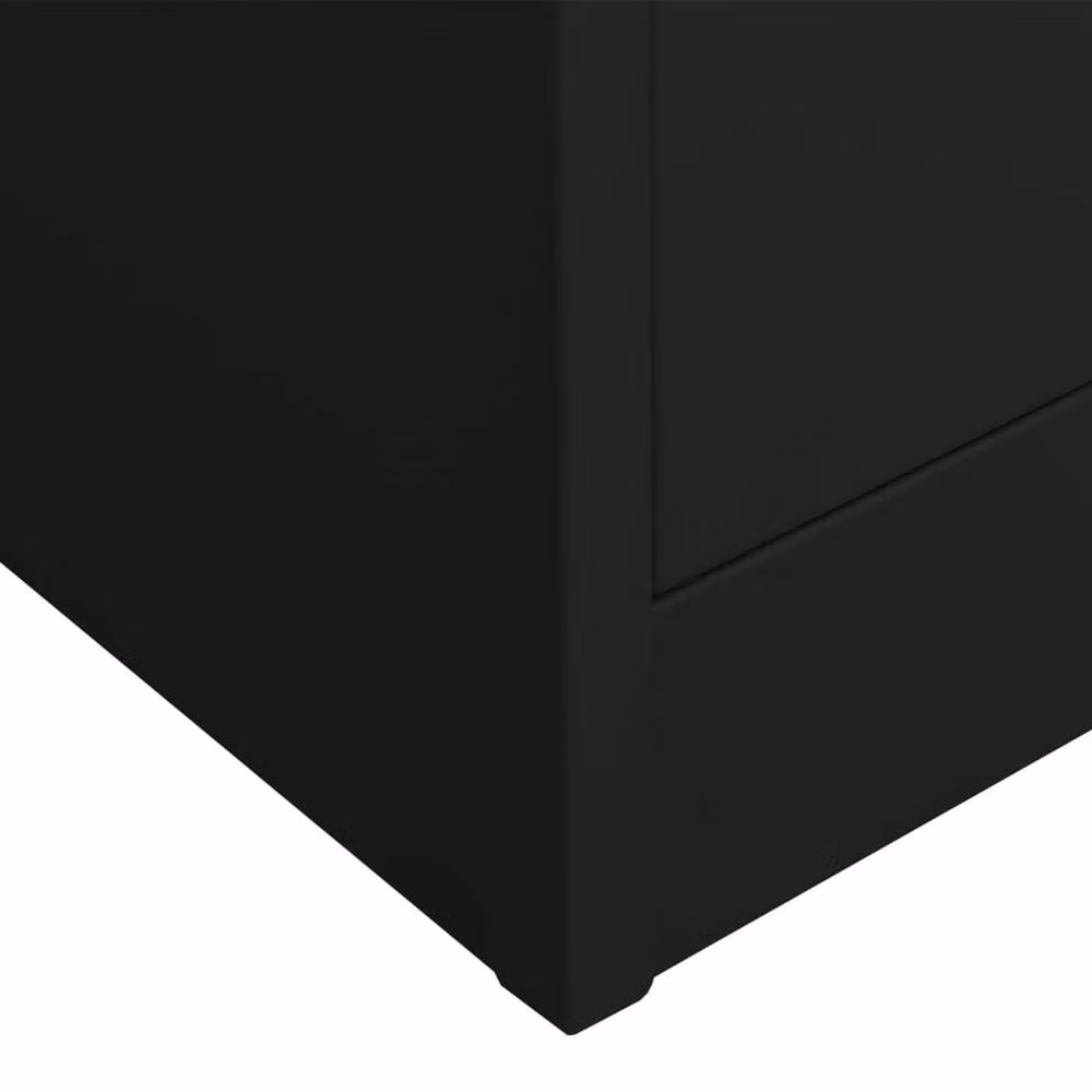 Berkfield Home Office Cabinet in Black with Glass Doors and Adjustable Shelves, W/D/H: 90 x 40 x 180 cm – 3