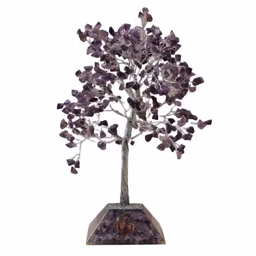 KDMD Amethyst Gemstone Tree with Organite Base in Blue and Purple – 2