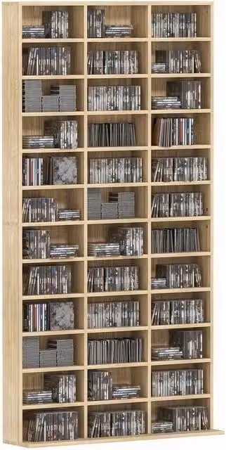 NESTLUNE Media Display Organizer Cabinet in Light Oak Brown, W/D/H: 100 x 100 cm