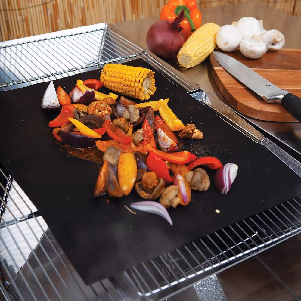 VFM e-Store Teflon BBQ Grill Mat and Oven Liner, Black, W/D: 37.5 x 33.0 cm – 2