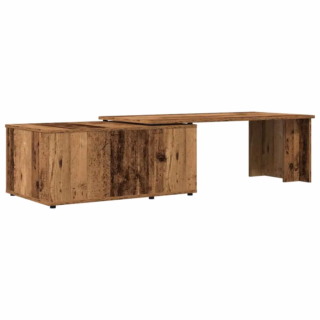 Berkfield Home Rustic Old Wood Coffee Table in Brown, W/D/H: 150 x 50 x 35 cm – 4
