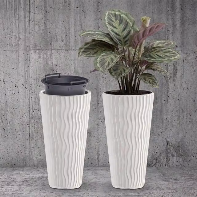 EONLION White Tall Plant Pots with Inserts – 1