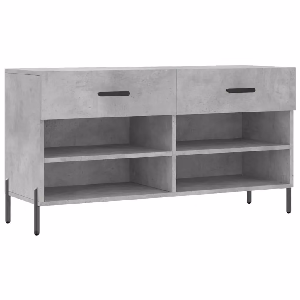 Berkfield Home Industrial Shoe Bench in Concrete Grey, W/D/H: 102 x 35 x 55 cm – 2