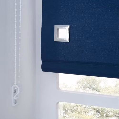 A.Unique Home Trimmable Square Eyelet Roller Blind, Blue, W: 120 cm, H: 170 cm – 3