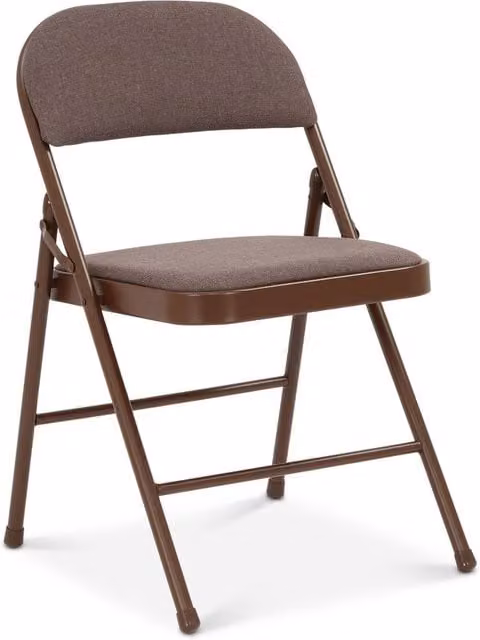 Bravich LTD Pack of 6 Padded Fabric Folding Dining Chairs in Brown