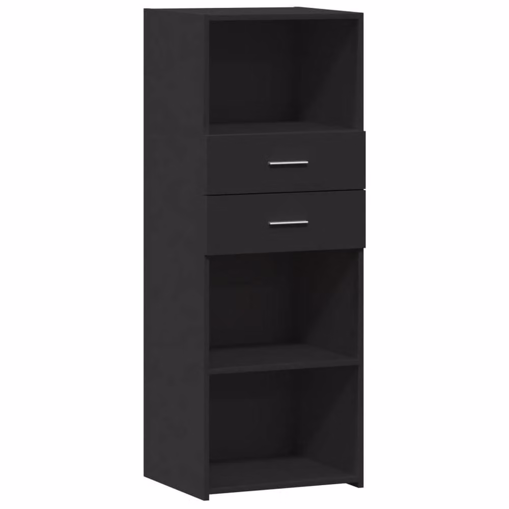 Berkfield Home Modern Black Matt Highboard in Engineered Wood W/D/H: 45 x 42.5 x 124 cm – 3