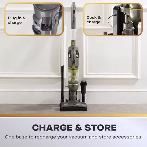 Daewoo Tornado 2-in-1 Cordless Upright and Handheld Vacuum Cleaner in Grey with Cyclonic Suction, 35 Minute Run Time and 0.55L Dust Tank – 4