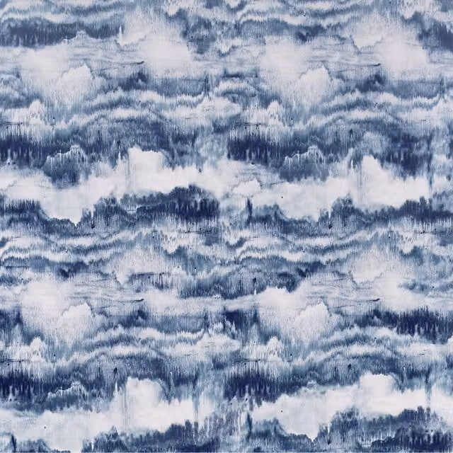 Arthouse Abstract Painted Canvas Wallpaper in Blue and White