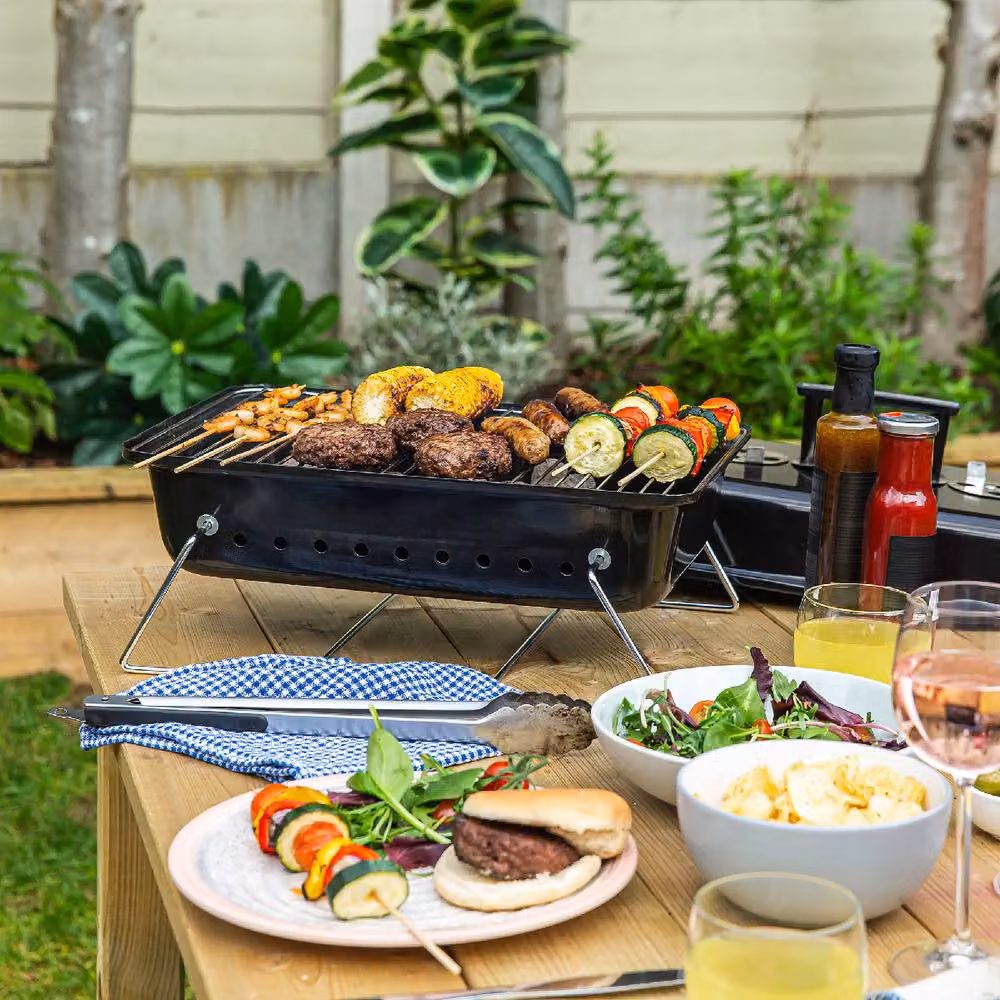 George Foreman Portable Charcoal Tabletop BBQ in Black – 7