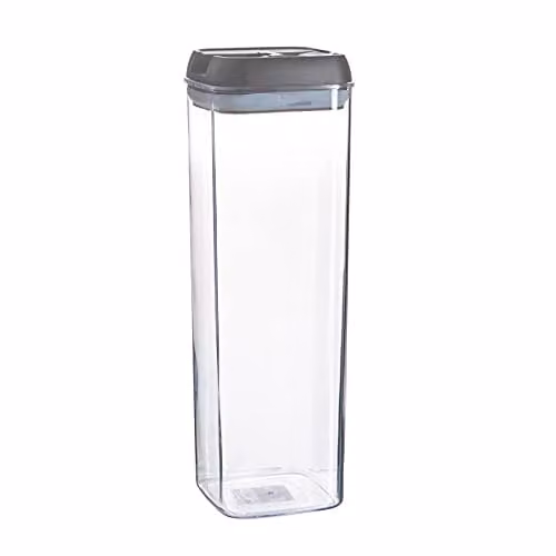 Argon Tableware Airtight Plastic Food Storage Container with Flip Lock Lid, Grey, 1.9 l
