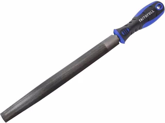 Faithfull Half-round Second Cut Handled File, Multicolour