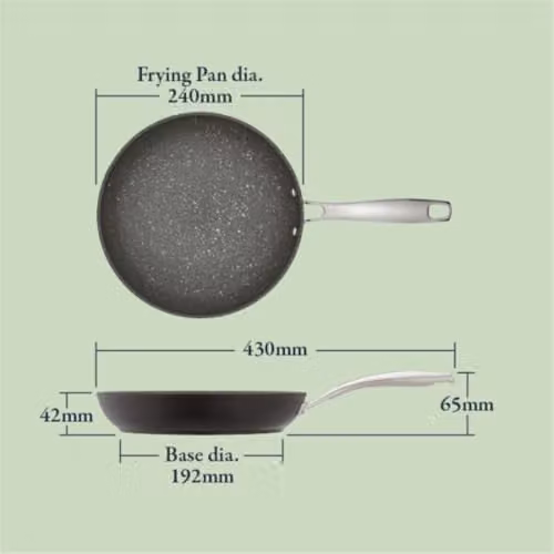 Stellar Rocktanium Non-Stick Frying Pan, Silver/Grey, Diameter: 24 cm – 6