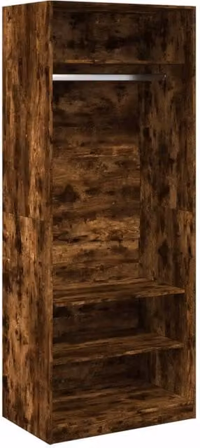 Berkfield Home Smoked Oak Wardrobe in Brown, W/D/H: 80 x 50 x 200 cm – 1