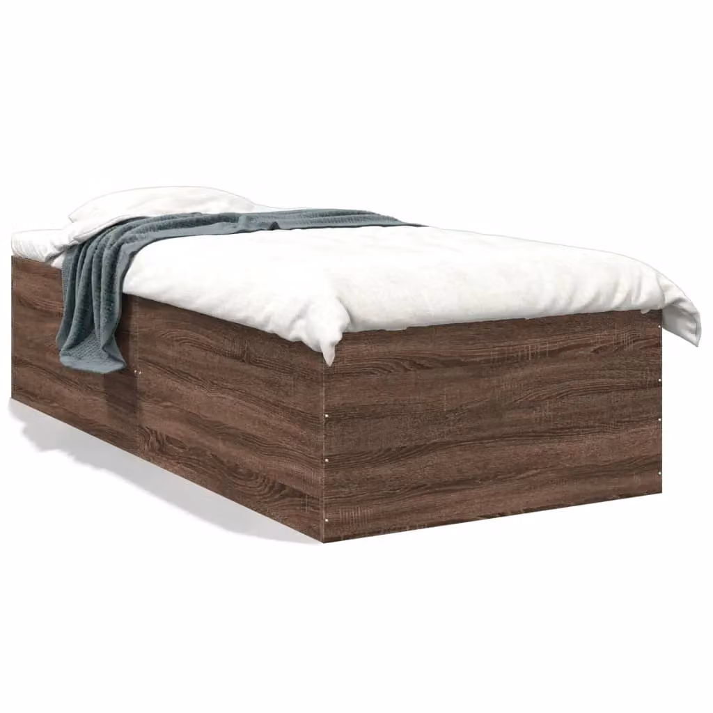 Berkfield Home Small Single Bed Frame with Drawers in Brown Oak – 2